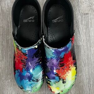 Dansko Multicolor Artistic Mules Paint Splatter Women’s size 40 Nursing